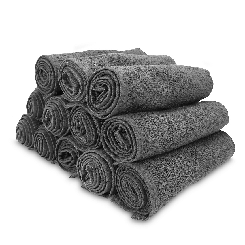Cotton Salon Towel 16x28 Charcoal - Case Of 144 (BB-1628-3CHA-CS)