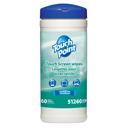 Touch Point Touch Screen Wipes Canister 60 Wipes/can - Case Of 12 Canisters (51260TP)