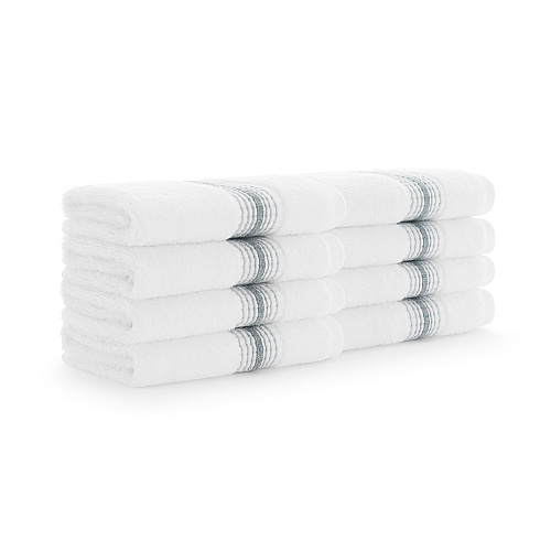 Aston & Arden Turkish Striped Washcloth 13x13 Slate - Pack Of 8 (WC-STT-1313-1.75-SLT)