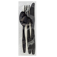 Heavy Weight Ps Fork Knife Teaspoon Nap 12x13 Salt Pepper Black (250 Per Case), Case Of 250 (CKPSHW224)