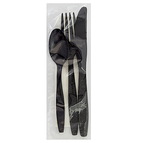 Heavy Weight Ps Fork Knife Teaspoon Nap 12x13 Salt Pepper Black (250 Per Case), Case Of 250 (CKPSHW224)