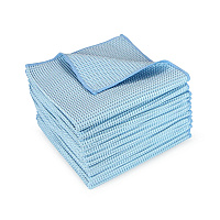 Microfiber Cloths Waffle 335 Gsm Blue 16x16 15 Dz/cs, Pack Of 12 (MFCWA3351616BL)