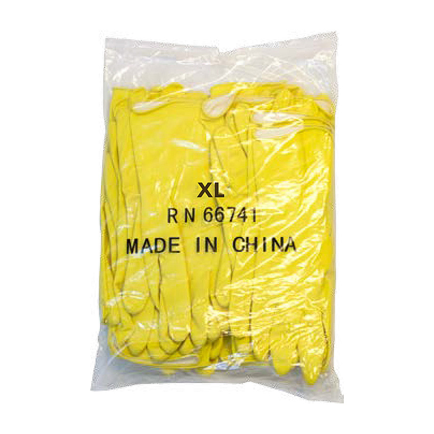 Proworks Flock Lined Latex 16 Mil Glove Yellow Med Bulk Pack - Bag Of 12 Pairs (GRFY-MD-1B)