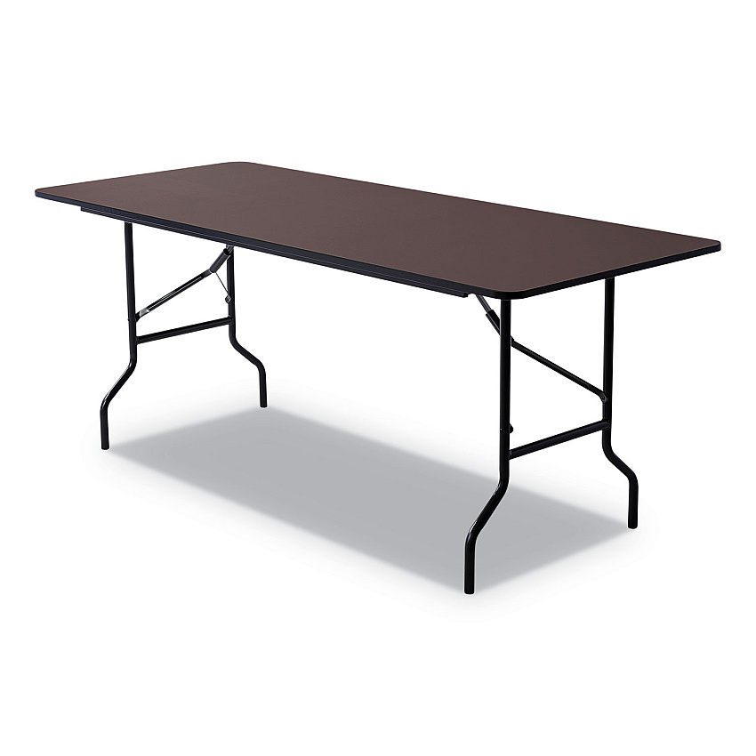 Iceberg OfficeWorks Classic Wood-Laminate Folding Table, Curved Legs, Rectangular, 72" x 30" x 29", Walnut (55324)