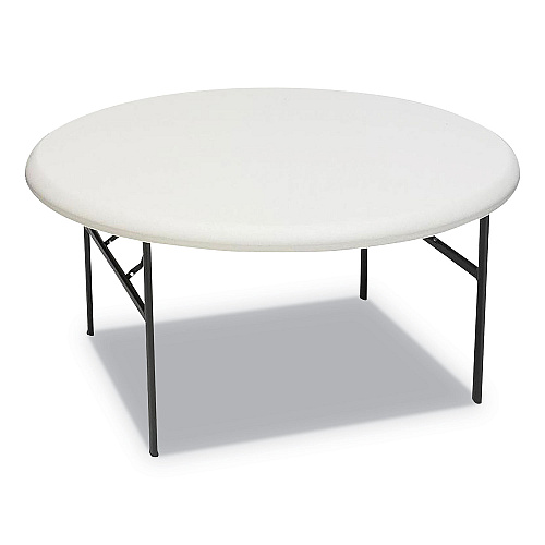 Iceberg IndestrucTable Classic Folding Table, Round, 60" x 29", Platinum (65263)