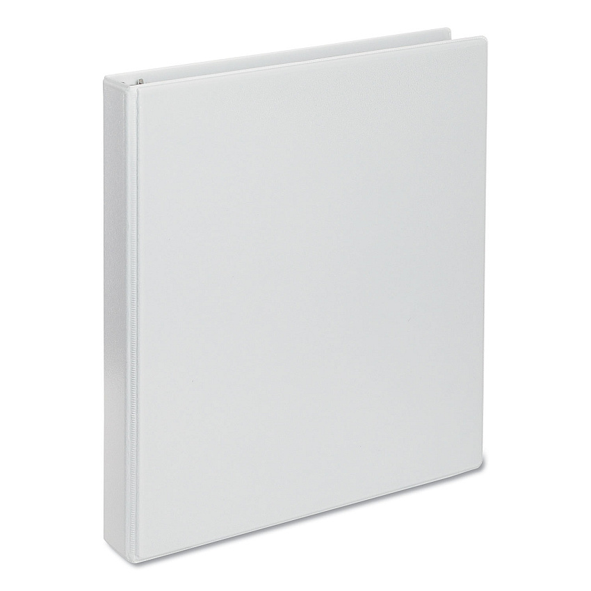 Universal Deluxe Round Ring View Binder, 3 Rings, 1" Capacity, 11 x 8.5, White (UNV20712)