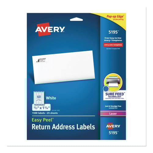 Avery Easy Peel White Address Labels w/ Sure Feed Technology