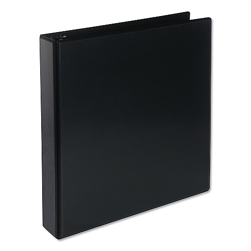 Universal Deluxe Round Ring View Binder, 3 Rings, 1.5" Capacity, 11 x 8.5, Black (UNV20721)