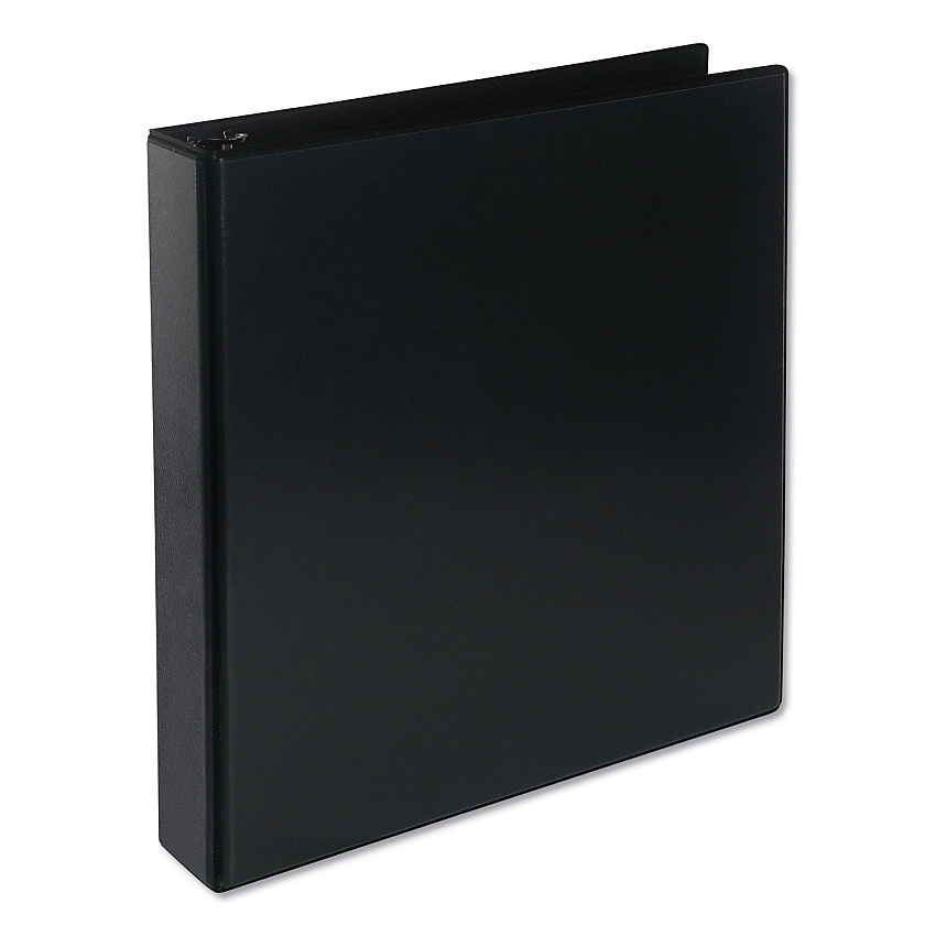 Universal Deluxe Round Ring View Binder, 3 Rings, 1.5" Capacity, 11 x 8.5, Black (UNV20721)
