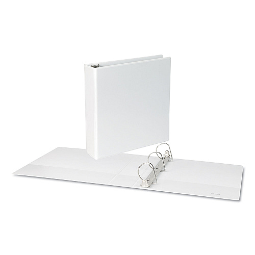 Universal Slant D-Ring View Binder, 3 Rings, 2" Capacity, 11 x 8.5, White (UNV20746)
