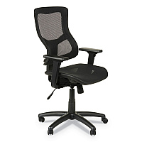 Alera Elusion II Series Suspension Mesh Mid-Back Synchro Seat Slide Chair, Supports 275 lb, 16.34" to 20.35" Seat, Black (ALEELT4218S)