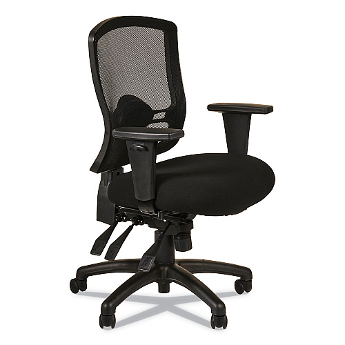 Alera Etros Series Mid-Back Multifunction with Seat Slide Chair, Supports Up to 275 lb, 17.83" to 21.45" Seat Height, Black (ALEET4217)