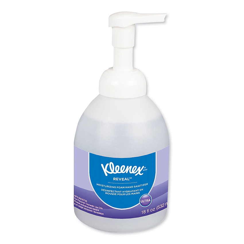 Kleenex Reveal Ultra Moisturizing Foam Hand Sanitizer, 18 oz Bottle, Fragrance-Free, 4/Carton (45826CT)