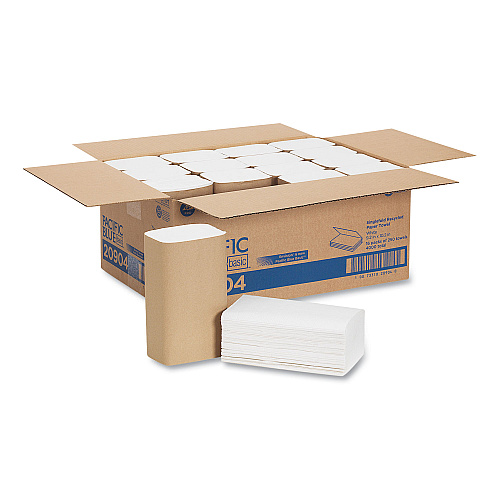 Pacific Blue&reg; Single Fold Paper Towels, 1-Ply, White, 4000 Towels (20904)