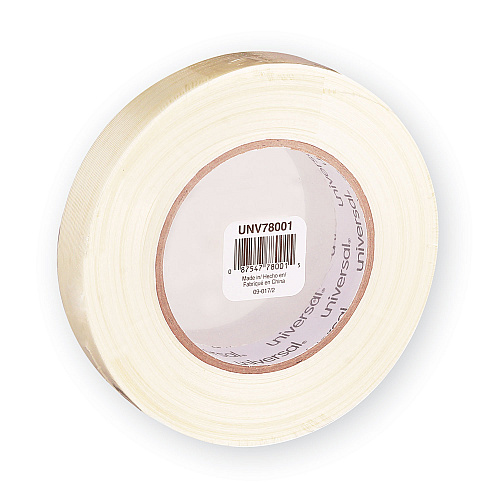 Universal 190# Medium Grade Filament Tape, 3" Core, 24 mm x 54.8 m, Clear (UNV78001)