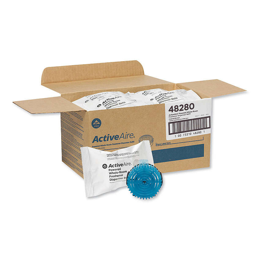Activeaire Powered Whole-room Freshener, Coastal Breeze, Gel, Cartridge, 12/carton