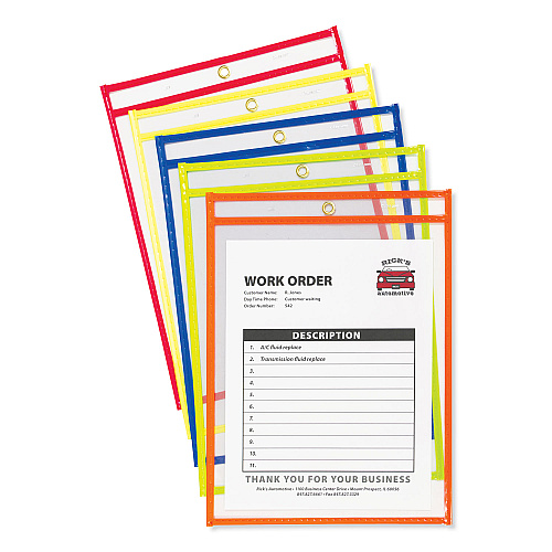 thumbnail image 2 of C-Line Stitched Shop/Job Ticket Holders, 9 X 12, Neon, 10 2 of 11