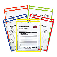 C-Line Stitched Shop Ticket Holders, Neon, Assorted 5 Colors, 75", 9 x 12, 25/BX (43910)