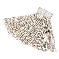 Rubbermaid Commercial Super Stitch Cotton Looped End Wet Mop Head, Large, 1" White Headband (D113)