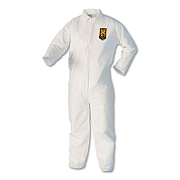 KleenGuard A40 Coveralls, Open Wrists and Ankles, White, Large, 25/Carton (44303)