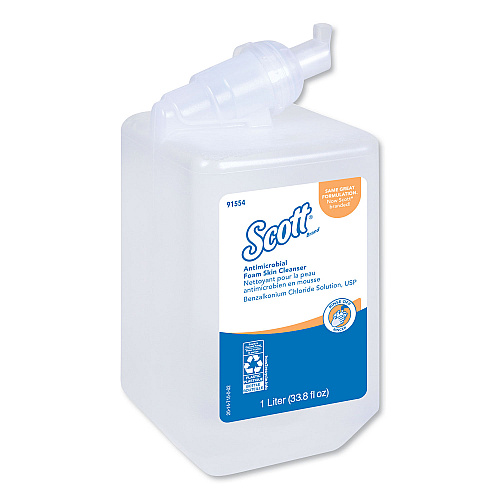 Scott Antimicrobial Foam Skin Cleanser Refill, Fresh Scent, 1,000 mL, 6/Carton (91554CT)