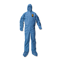 KleenGuard A20 Elastic Back Wrist/Ankle, Hood/Boots Coveralls, 4X-Large, Blue, 20/Carton (58527)