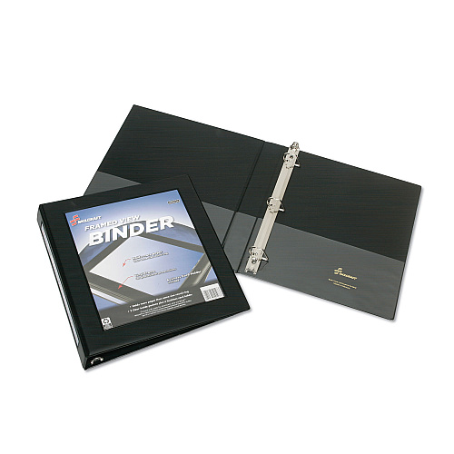 AbilityOne 7510014621384, SKILCRAFT Framed Slant-D Ring View Binder, 3 Rings, 0.5" Capacity, 11 x 8.5, Black