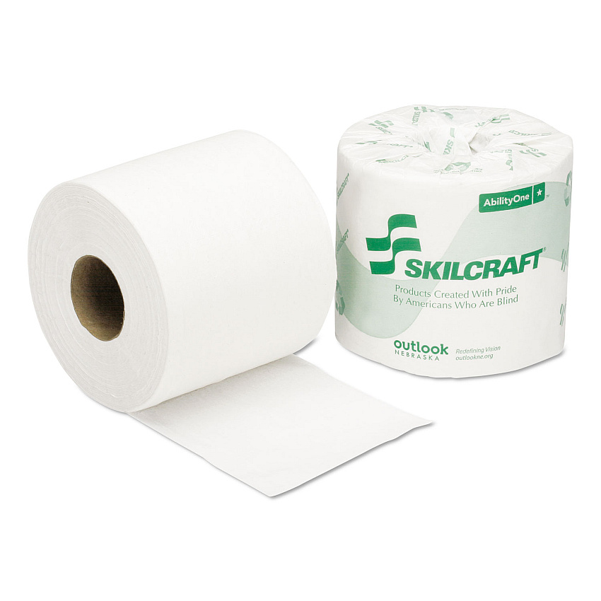 AbilityOne&reg; Toilet Paper, 2-Ply, White, 550 Sheets, 40 Rolls (NSN5547678)