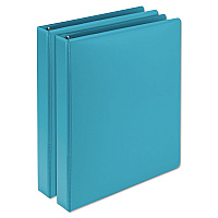 Samsill Earths Choice Plant-Based Durable Fashion View Binder, 3 Rings, 1" Capacity, 11 x 8.5, Turquoise, 2/Pack (U86377)