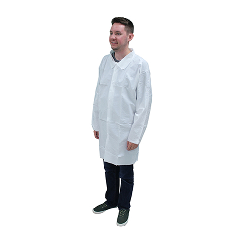 Promax Lab Coat Long Sleeve Snap White Lrg, Case Of 30 (M1010-L)