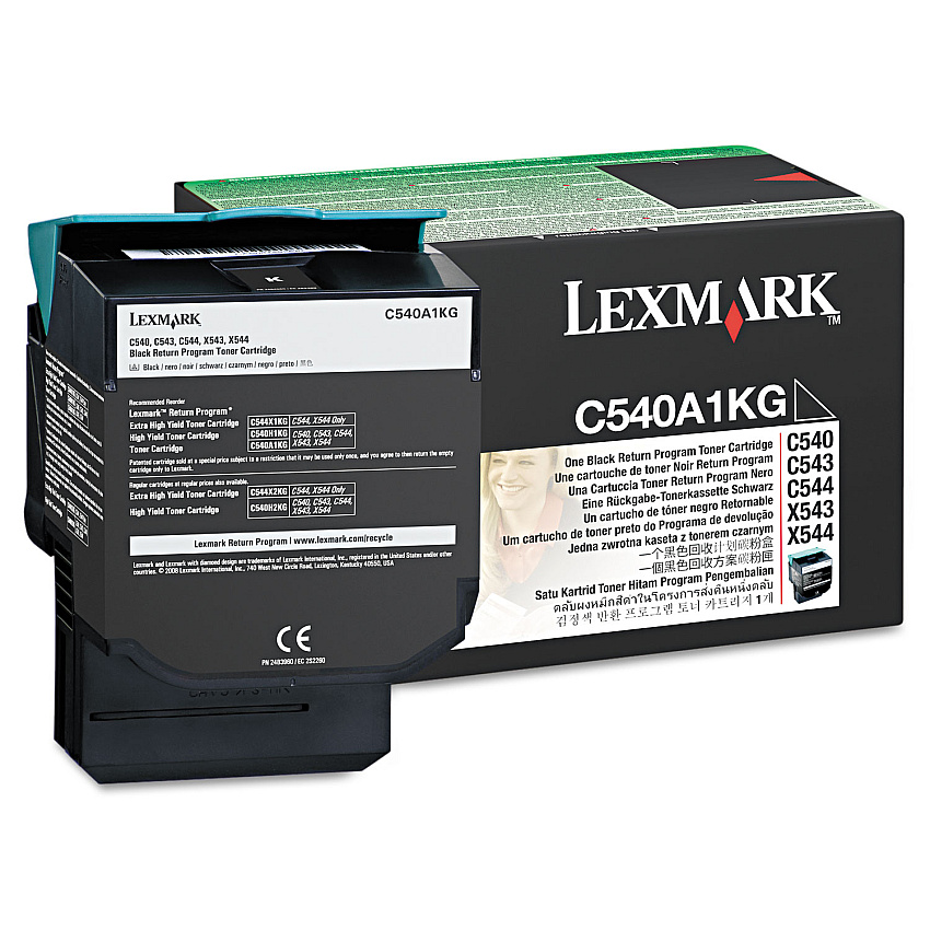 Lexmark C540A1KG Return Program Toner, 1,000 Page-Yield, Black