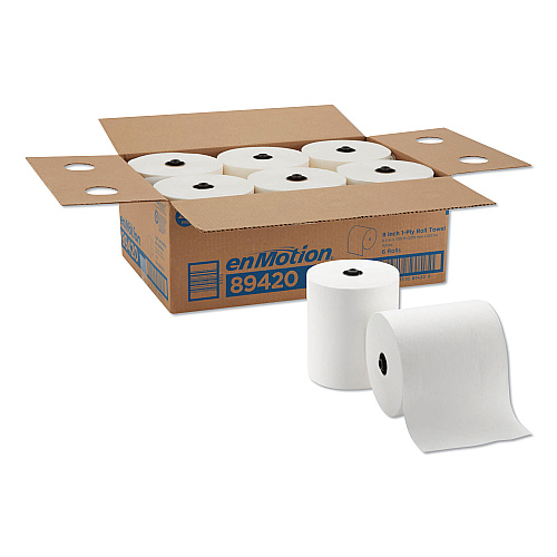 Georgia Pacific Professional Paper Towels, 1-Ply, 8.25" x 700 ft, White, 6 Rolls/Carton (89420)