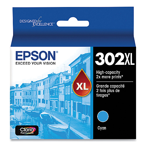 Epson T302XL220-S (T302XL) Claria High-Yield Ink, Cyan