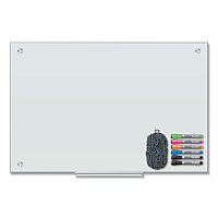 U Brands Magnetic Glass Dry Erase Board Value Pack, 35" x 23", Frosted White (3970U0001)