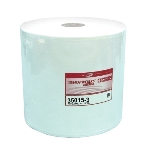Shopworks W500 Wipers, Hydroknit, White, 9"x13", Roll, 1100/rl - Case Of 3 Rolls (35015-3)