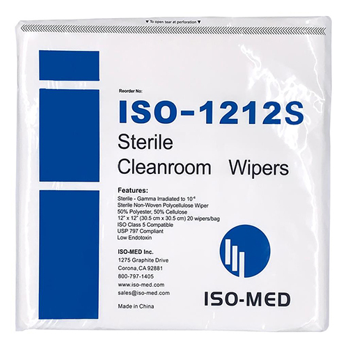 Sterile Iso-wipe 12x12 Non-woven Polycellulose Wiper, 50, Bag Of 20 (ISO-1212S)