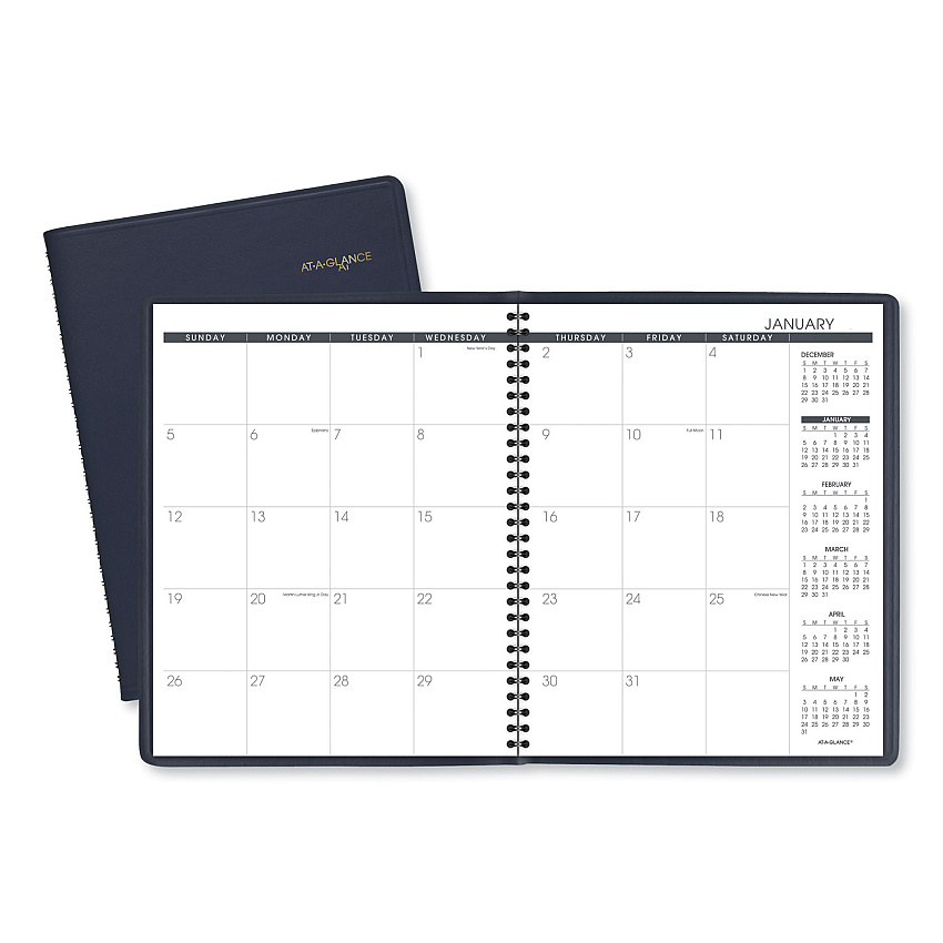 AT-A-GLANCE Monthly Planner, 11 x 9, Navy Cover, 15-Month: Jan 2026 to Mar 2027 (7026020)