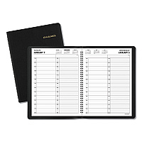 AT-A-GLANCE Two-Person Group Daily Appointment Book, 11 x 8, Black Cover, 12-Month (Jan to Dec): 2026 (7022205)