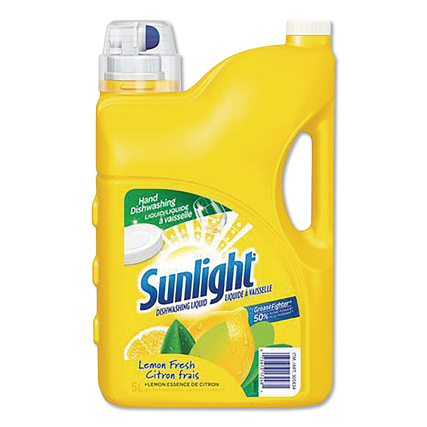 Sunlight Liquid Dish Detergent, Lemon, 5 L Bottle, 2/Carton (17248)