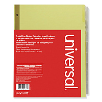 Universal Deluxe Extended Insertable Tab Indexes, 8-Tab, 11 x 8.5, Buff, Clear Tabs, 6 Sets (UNV21877)