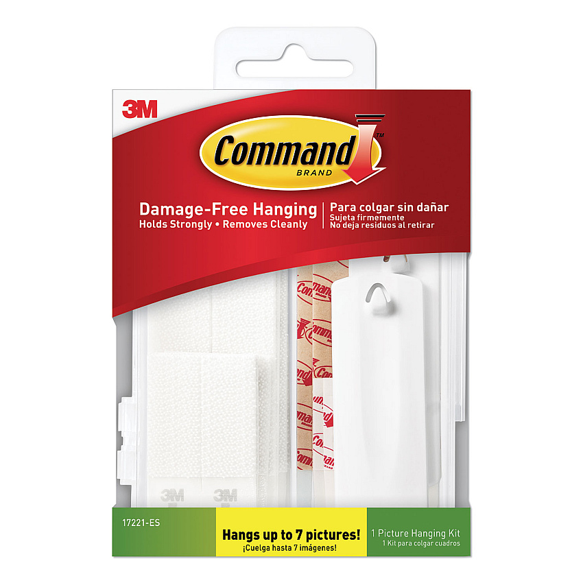 Command Picture Hanging Kit, Assorted Sizes, Plastic, White, 1 lb; 4 lb Capacities, 24 Pieces/Pack (17221ES)