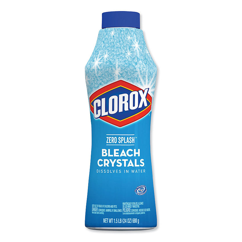 Clorox Control Bleach Crystals, Regular, 24 oz Canister, 6/Carton (31342)