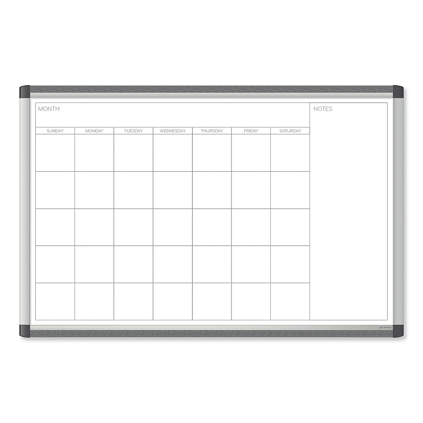 U Brands PINIT Magnetic Dry Erase Undated One Month Calendar, 35 x 23, White (2901U0001)