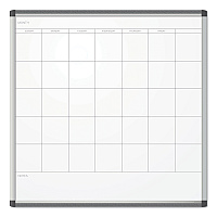 U Brands PINIT Magnetic Dry Erase Undated One Month Calendar, 35 x 35, White (2902U0001)