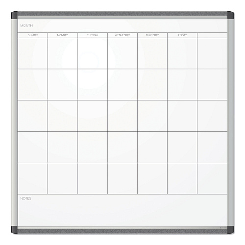 U Brands PINIT Magnetic Dry Erase Undated One Month Calendar, 35 x 35, White (2902U0001)