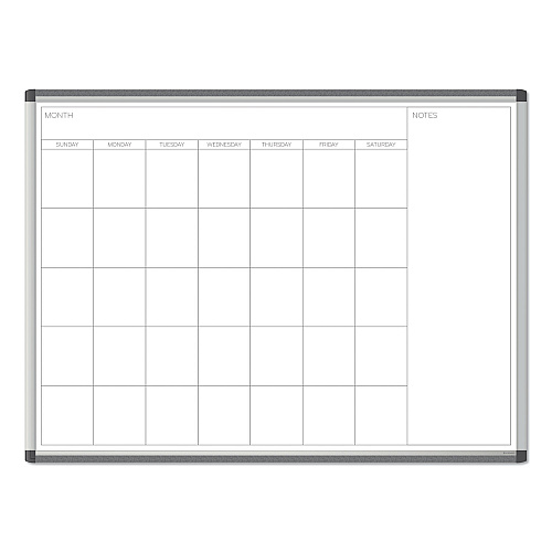 U Brands PINIT Magnetic Dry Erase Undated One Month Calendar, 47 x 35, White (2903U0001)