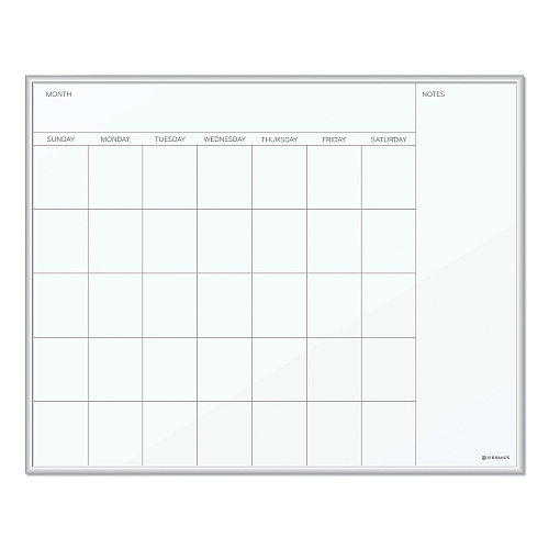 U Brands Magnetic Dry Erase Board, Undated One Month, 20 x 16, White Surface, Silver Aluminum Frame (361U0001)