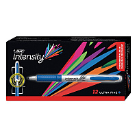 BIC Intensity Ultra Fine Tip Permanent Marker, Extra-Fine Needle Tip, Deep Sea Blue, Dozen (GPMU11BE)
