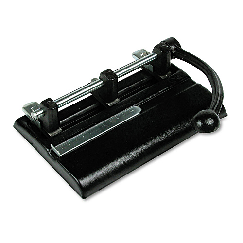 Master 40-Sheet High-Capacity Lever Action Adjustable Two- to Seven-Hole Punch, 13/32" Holes, Black 3 Punch Head(s) - 40 Sheet of 20lb Paper - 13/32" Punch Size - 10.9" Width x 7.5" Depth x 11.1" Height - Black (1340PB)