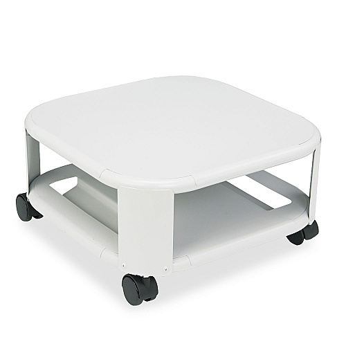 Master Mead-Hatcher Mobile Printer Stand, Metal, 2 Shelves, 75 lb Capacity, 17.8" x 17.8" x 8.5", Platinum (24050)